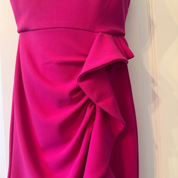 Hello Molly Backstage Passes Dress Hot Pink Womens S 4 Ruched Ruffle - Picture 5 of 12